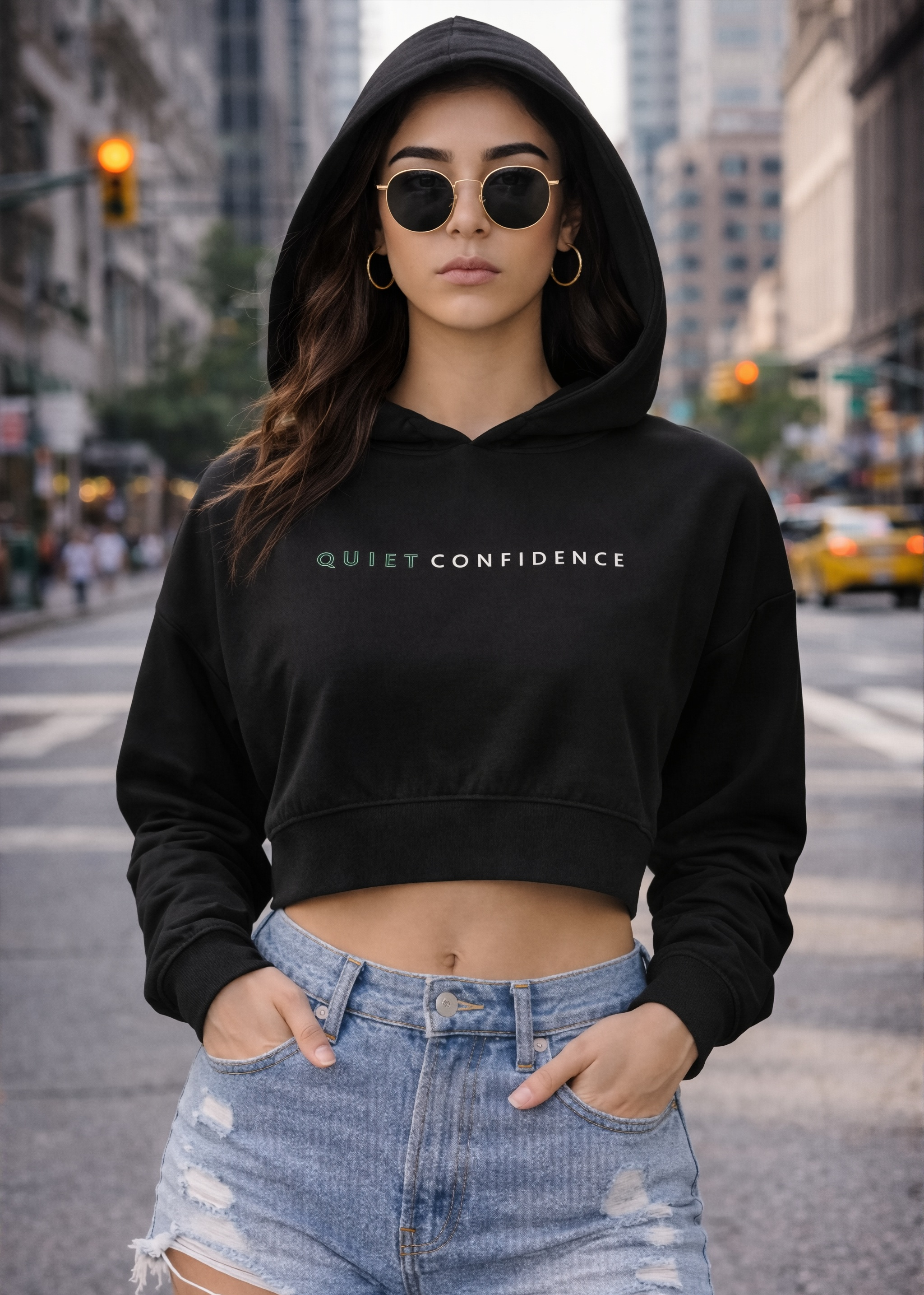Quiet Confidence Cropped Hoodie