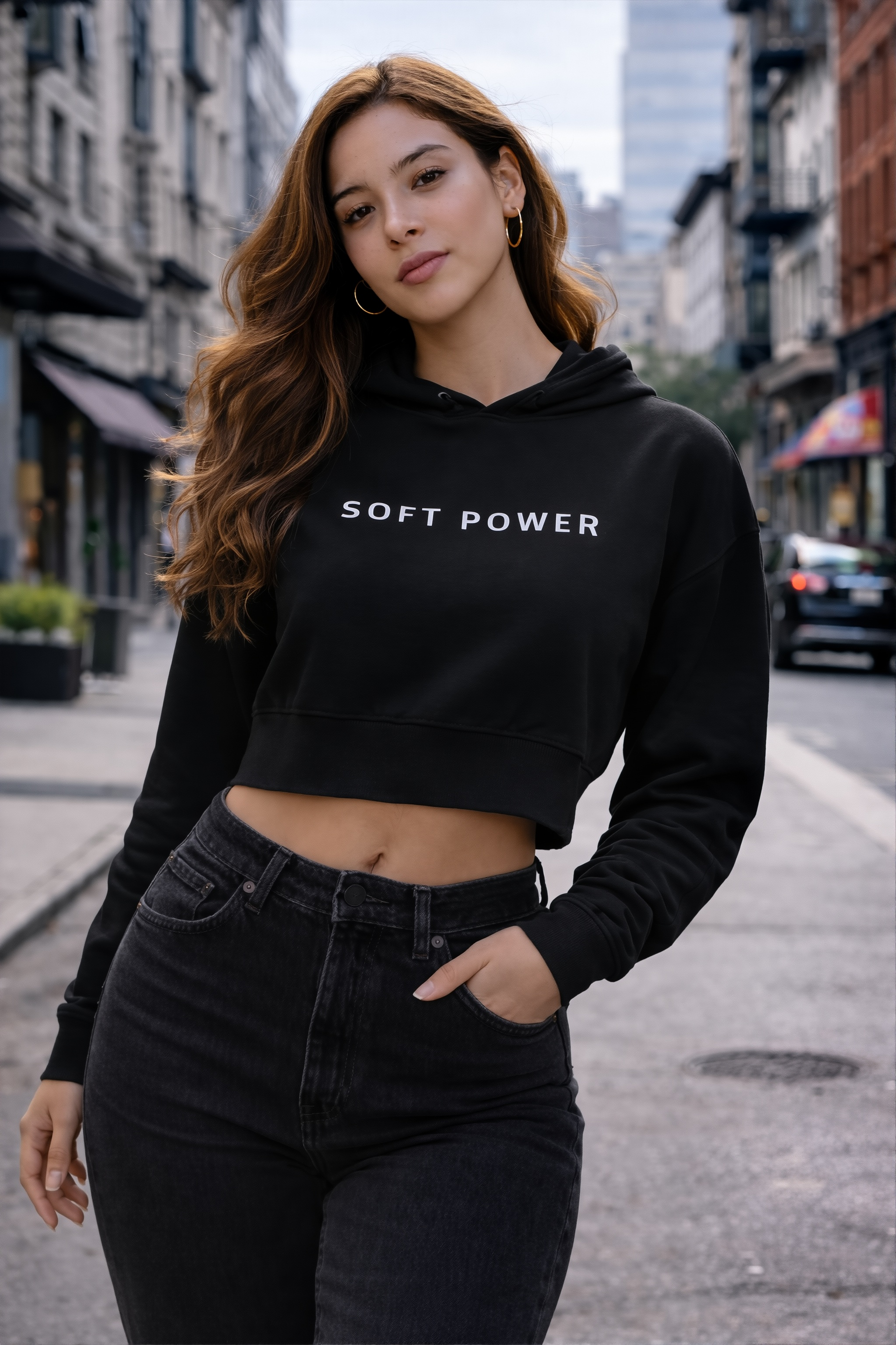 Soft Power Cropped Hoodie