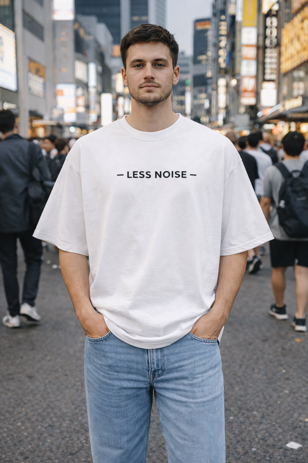 Less Noise Light Unisex Oversized T-Shirt