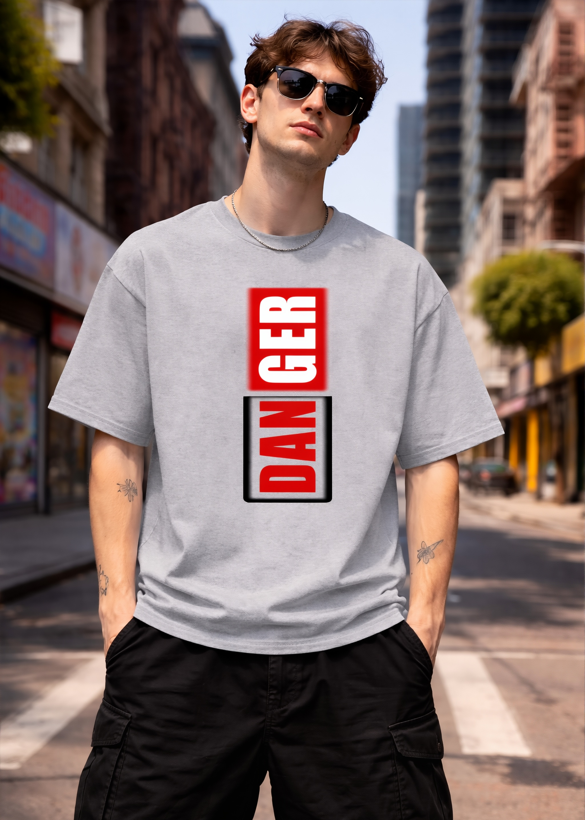 Danger Unisex Oversized Classic T-Shirt