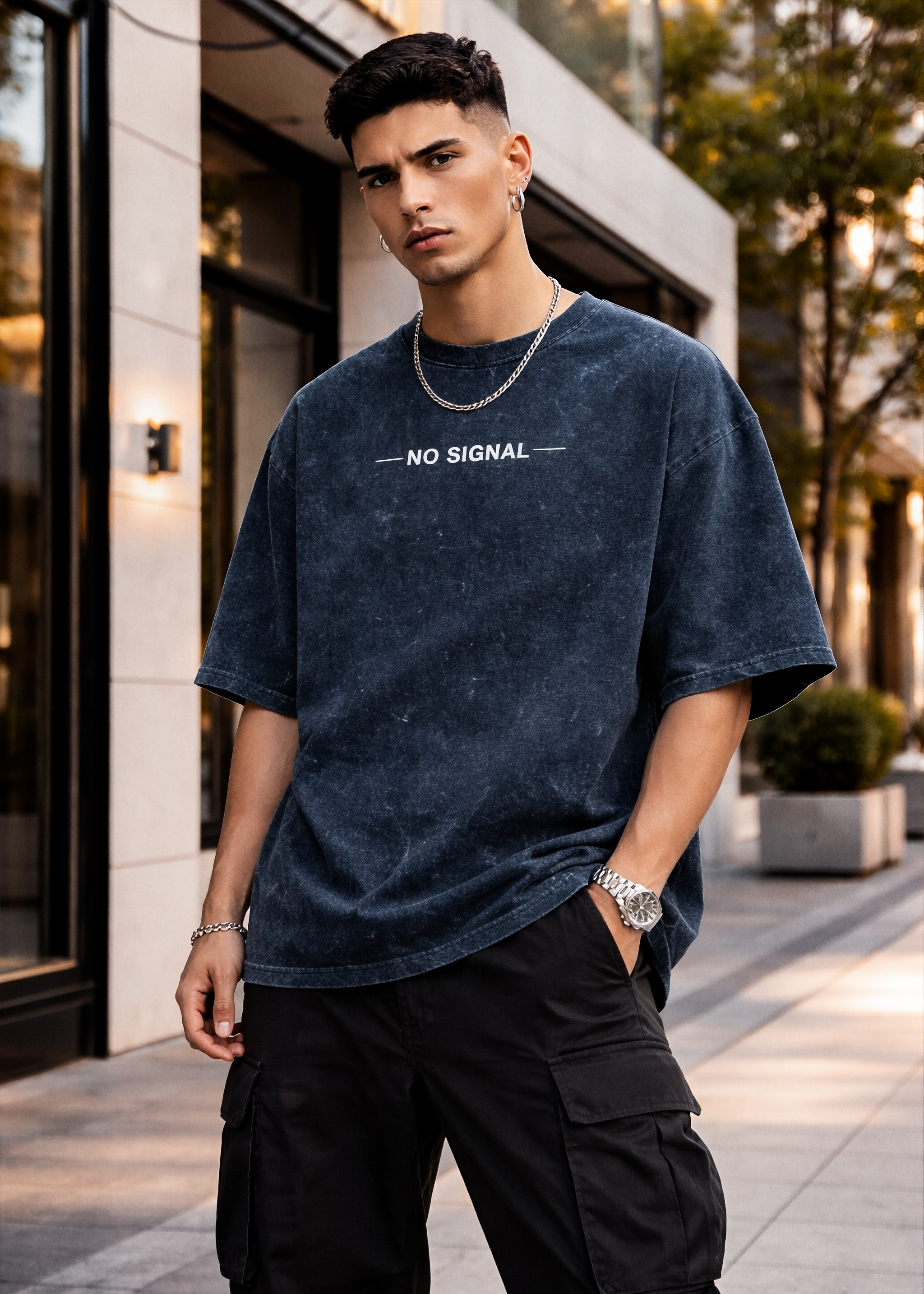 No Signal Unisex Acid Oversized Tee