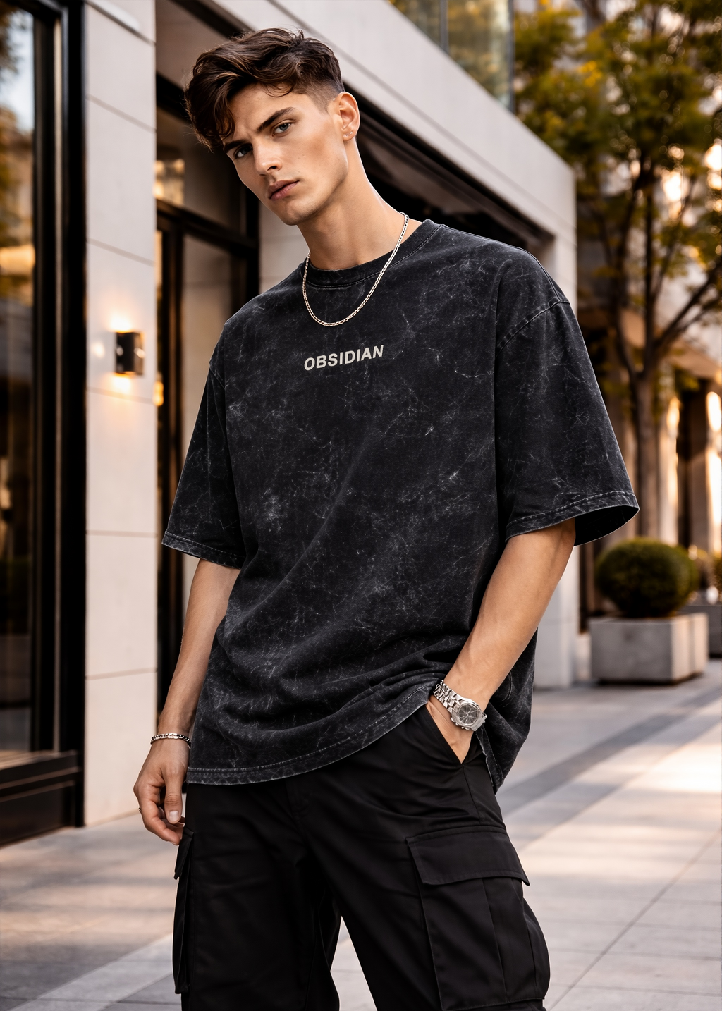 Obsidian Unisex Acid Oversized Tee