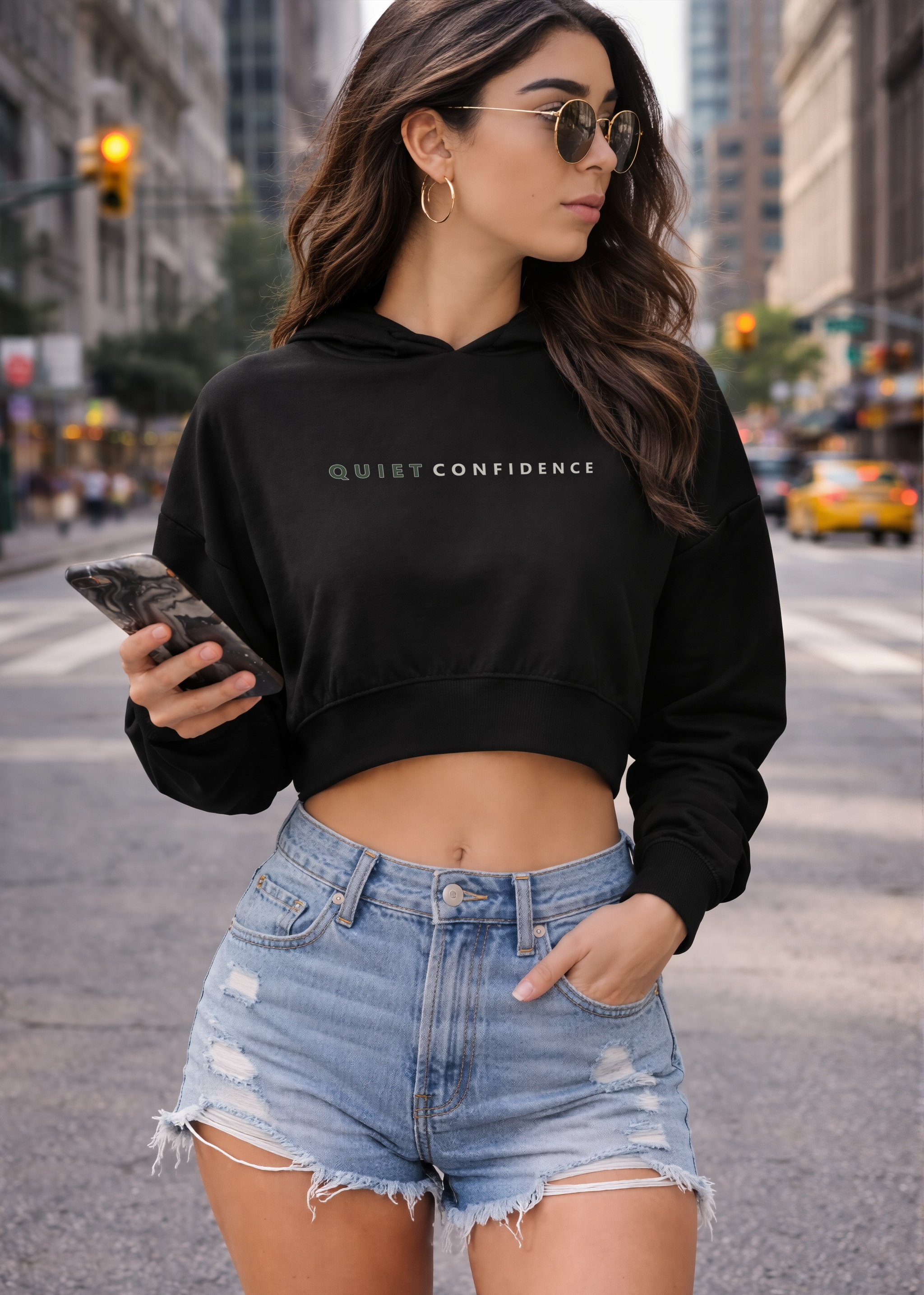 Quiet Confidence Cropped Hoodie