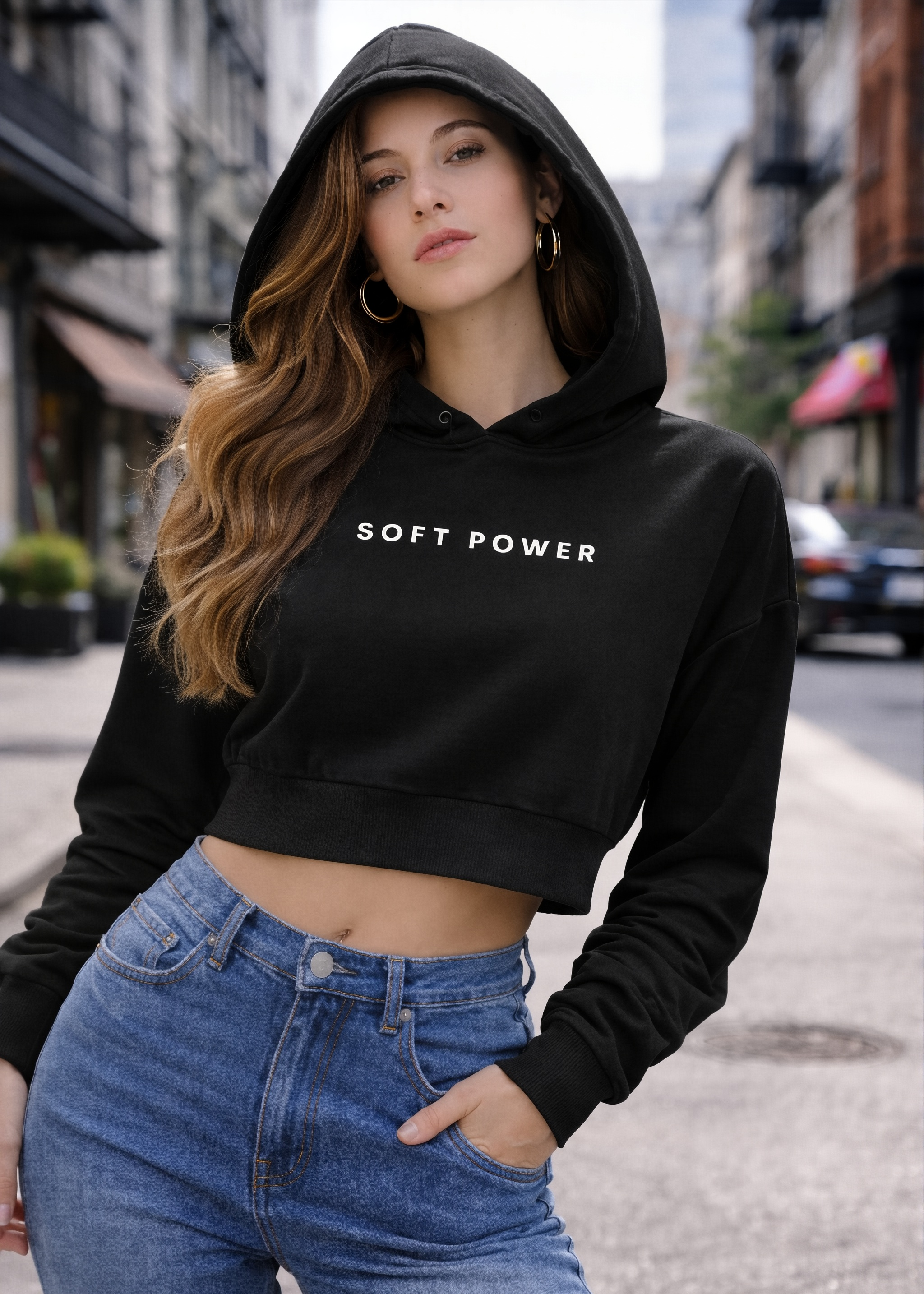 Soft Power Cropped Hoodie