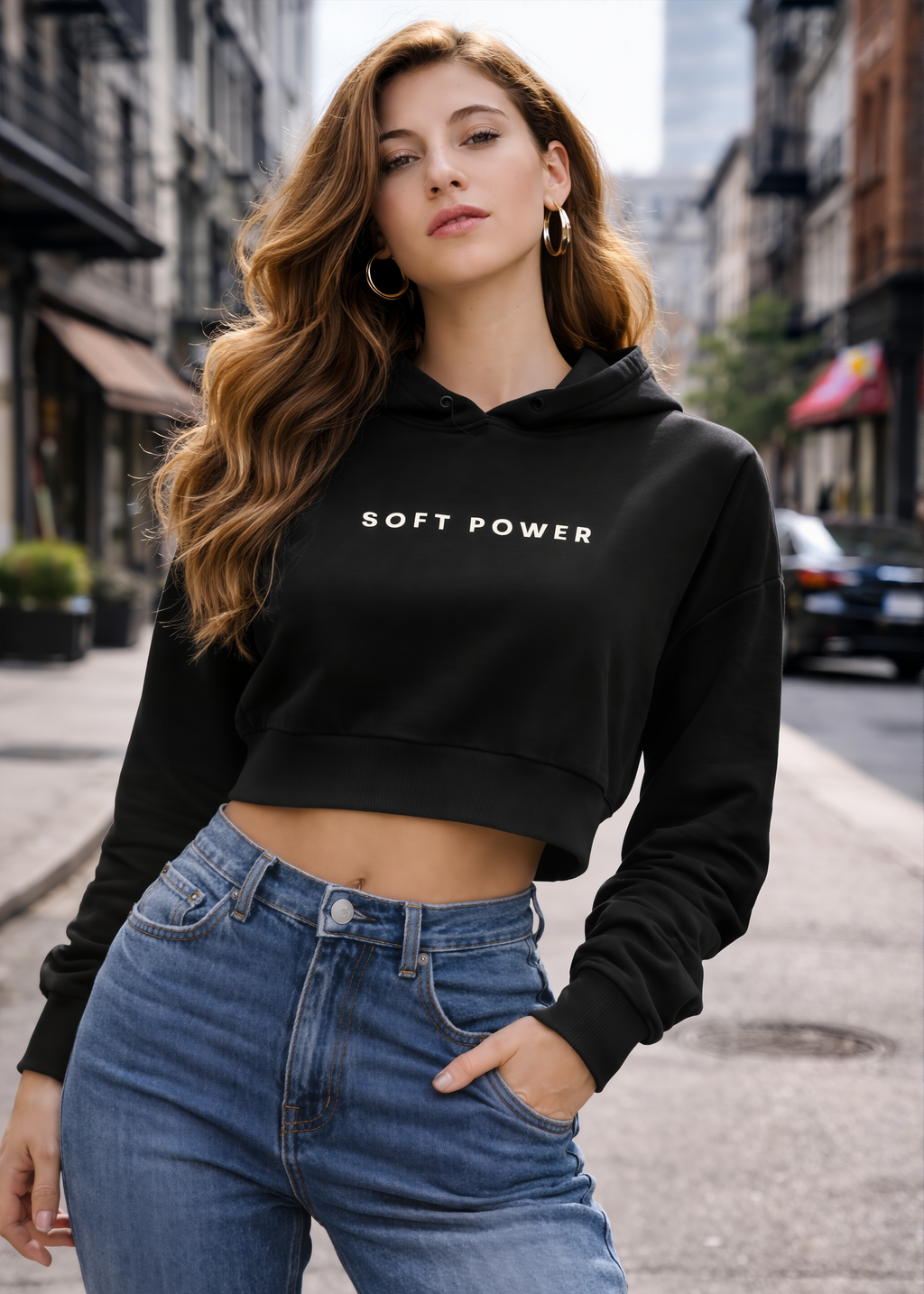 Soft Power Cropped Hoodie