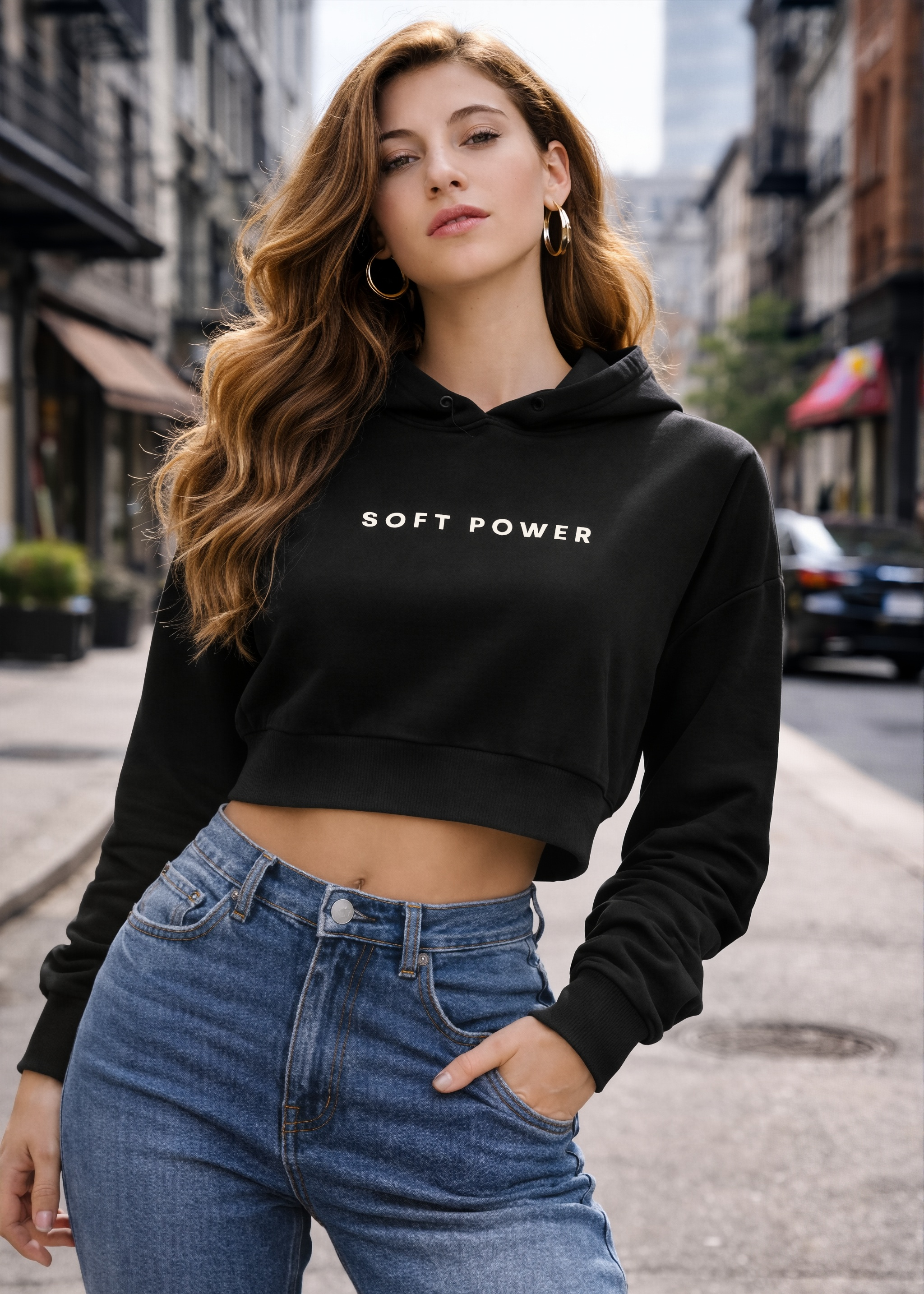 Soft Power Cropped Hoodie