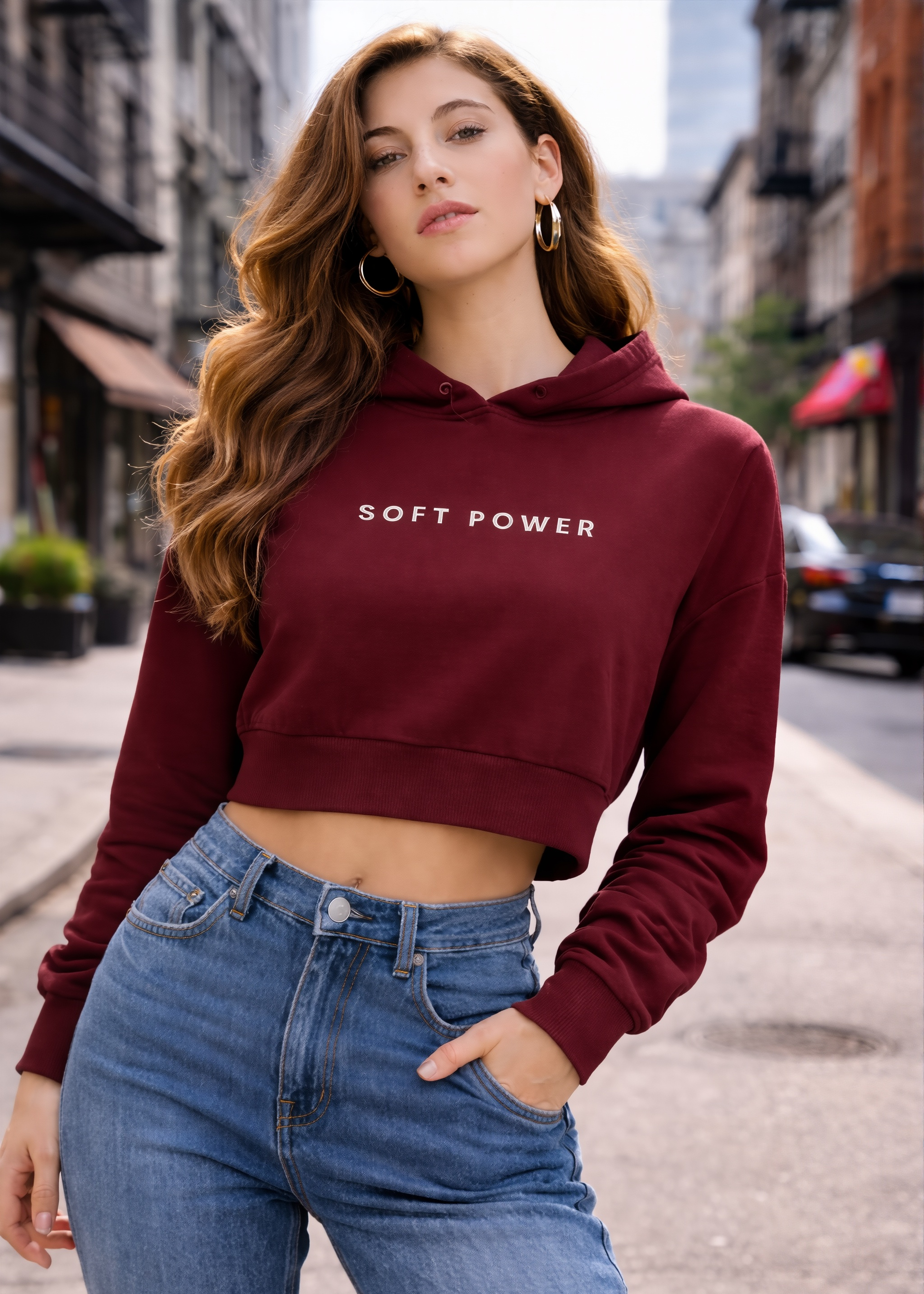 Soft Power Cropped Hoodie